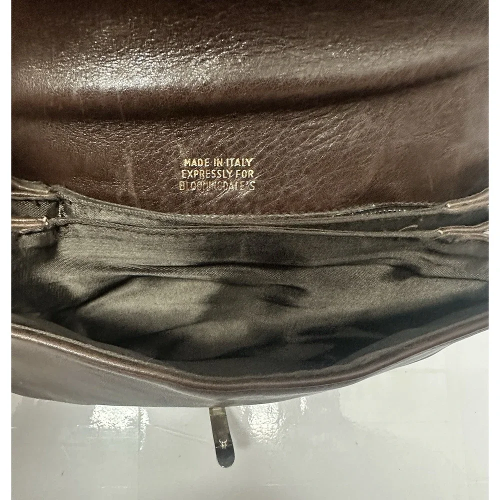 VintageBrown Genuine Leather Made In Italy Purse Made For Bloomingdales Elegant!